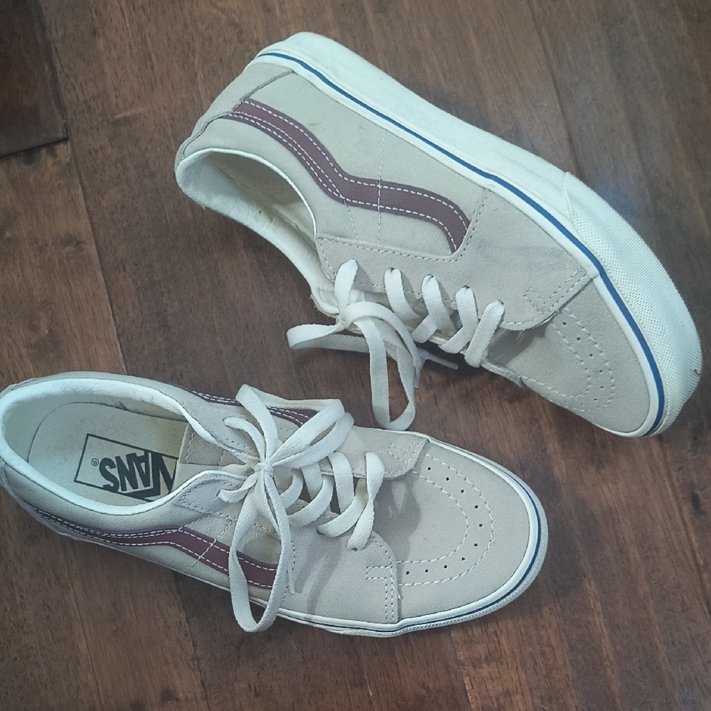 Vans Cream and Brown Casual Sneakers